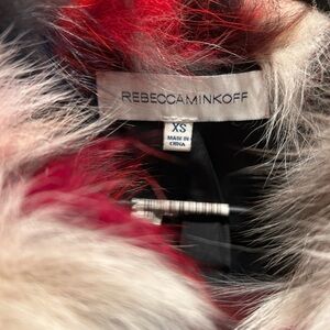 Rebecca Minkoff Vibrant Red and White Fur Accent